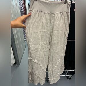 Valentina Naldi Italy linen fringes culotte flax M